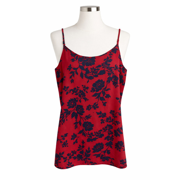 GAP Tops - Gap Red Navy Floral Cami Tank Top Feminine Romantic Date Night Small